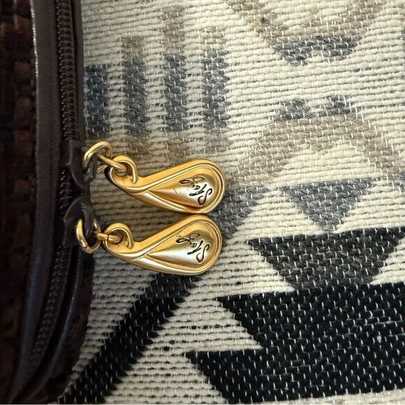 Sharif Vintage Brown Woven Suede and Gold Bag - Picture 6 of 11